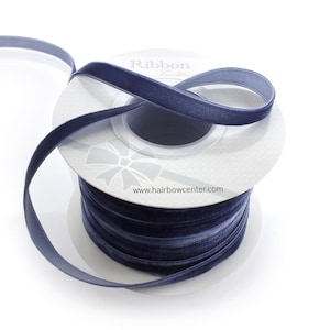 Navy Velvet Ribbon Choose Width and Length