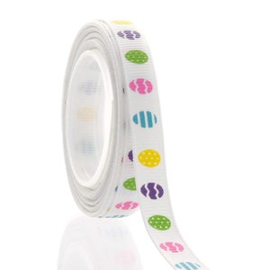 Cinta de grosgrain de huevo de Pascua de 3/8 "- Elija la longitud