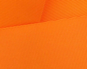 Tangerine Grosgrain Ribbon Solid- Choose Width / Length