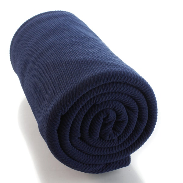 Navy Blue Solid Liverpool Bullet Stretch Fabric by the Yard or 6 inch Strips