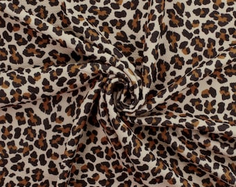 Leopard Liverpool Bullet Stretch Fabric by the Yard or 6 inch Strips