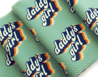Retro Daddy's Girl Sage Green Liverpool Bullet Stretch Fabric by the Yard or 6 inch Strips