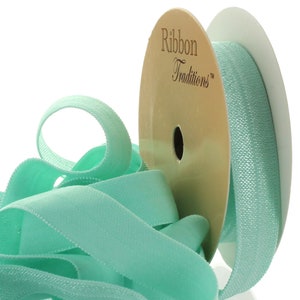 5/8&quot; Fold Over Elastic (FOE) Ribbon 314 Aqua - Choose Length