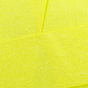 Neon Gelb Dazzle Glitzer Ripsband- Wählen Sie Breite / Länge