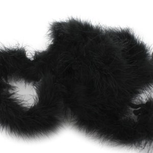 Black Marabou Feather Boa 2 Yards (6 Feet)
