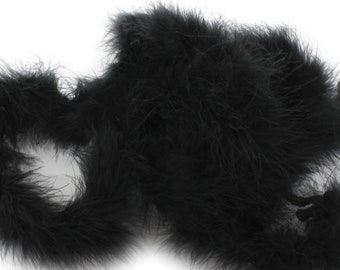 Black Marabou Feather Boa 2 Yards (6 Feet)