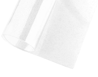 May include: A roll of clear glitter vinyl with a fine silver glitter finish.