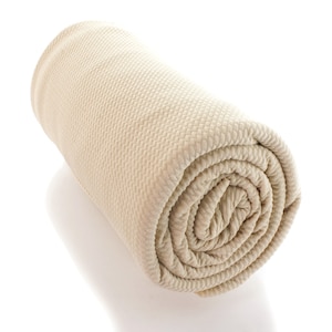 Natural Beige Solid Liverpool Bullet Stretch Fabric by the Yard or 6 inch Strips