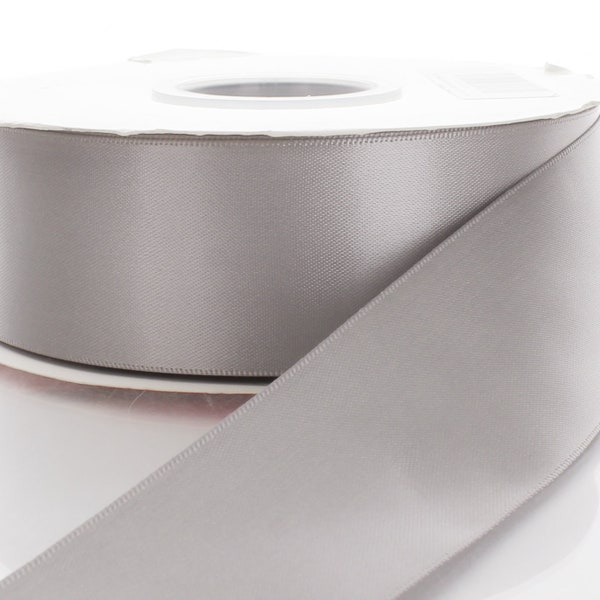 Silver Double Face Satin Ribbon - Choose Width / Length