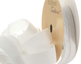 5/8" Fold Over Elastic (FOE) Ribbon 112 White Choose Length