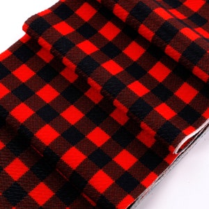 Cozy Red and Black Check Plaid Liverpool Bullet Stretch Fabric by the Yard or 6 inch Strips