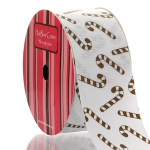 Clearance  1.5&quot; Brown Candy Cane Ribbon - 5yds