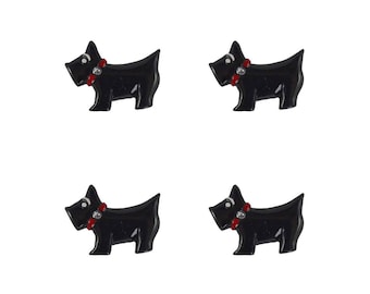 Scottie Dog Flatback Resin Crafting Embellishment Deco-Resins (4 pcs)