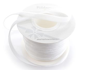 Ruban de velours blanc au choix en largeur et en longueur