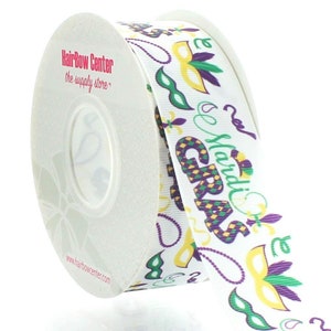 1.5 inch Mardi Gras Grosgrain Ribbon - Choose Length