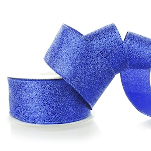 Bedraad koningsblauw glitterlint 2 1/2 inch bloemist bruiloft vakantie #40