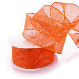 Fita de serapilheira laranja florista #40 #9 1.5 "2.5" guirlandas de porta rústicas casamento dia das bruxas outono embalagem de presente país fazenda