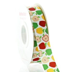 7/8" Herbst Äpfel GrosgrainBand - Länge wählen