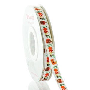 3/8 &quot;Thanksgiving Gobble Grosgrain Ribbon - Scegli la lunghezza