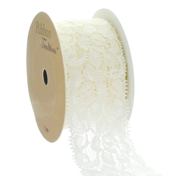 1.5" Ivory Elastic Stretch Lace Trim Choose Length