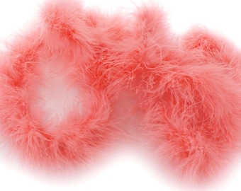 Coral Marabou Feather Boa 2 Yards (6 Feet)