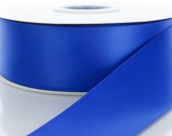Royal Blue Double Face Satin Ribbon - Choose Width / Length