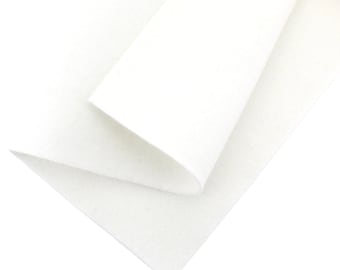 White 40% Merino Wool Blend Felt Crafting Sheets sz A4