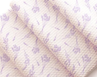 Lavender Bouquets Liverpool Bullet Stretch Fabric by the Yard or 6 inch Strips