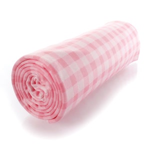 Pink Country Gingham Plaid DBP 4-Way Stretch Fabric Double Polyester brossé par la 1/2 cour ou la cour image 3