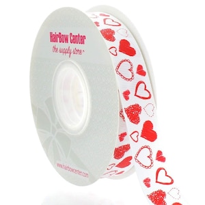 Cinta de grosgrain de corazón de construcción roja de 7/8 &quot;- Elija la longitud