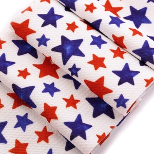 RWB July 4th Watercolor Stars Liverpool Bullet Stretch Fabric by the Yard or 6 inch Strips