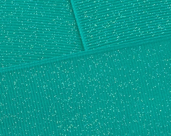 Wstążka grosgrain z brokatem Jade Dazzle - wybierz szerokość/długość
