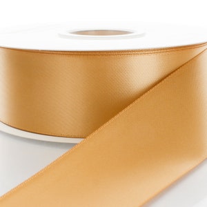 Old Gold Double Face Satin Ribbon - Choose Width / Length