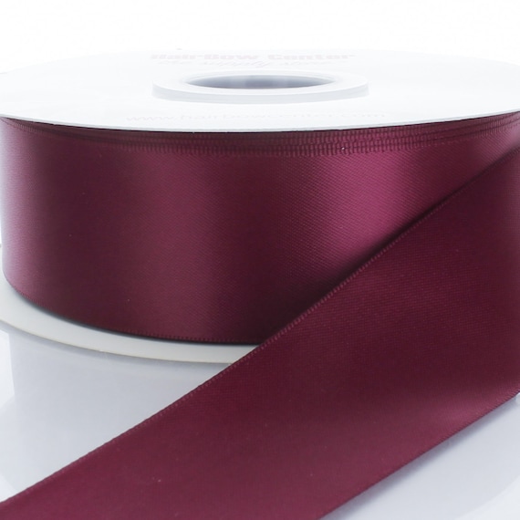 Satin Ribbon - 1 inch x 50 Yards, Double Face Solid Color 1 x 50 Yds  Burgundy