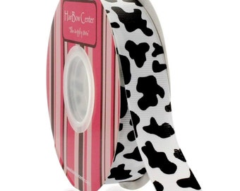 7/8 inch Cow Grosgrain Ribbon Choose Length