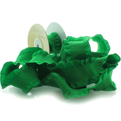 1.5 Satin Double Ruffle Ribbon Red Choose 3 or 25 - Etsy