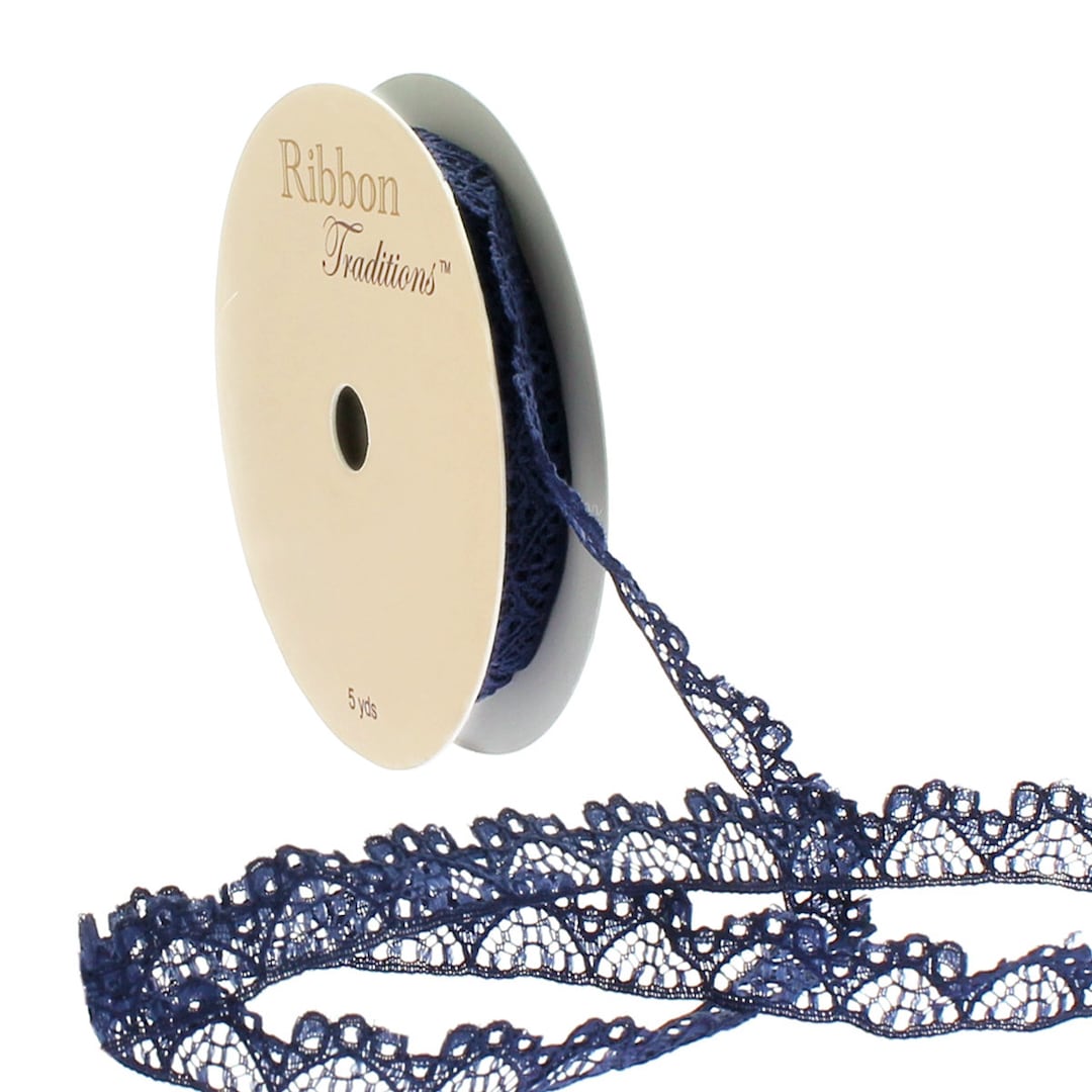 3/8" Navy Blue Vintage Narrow Lace Ribbon Trim Choose Length - Etsy