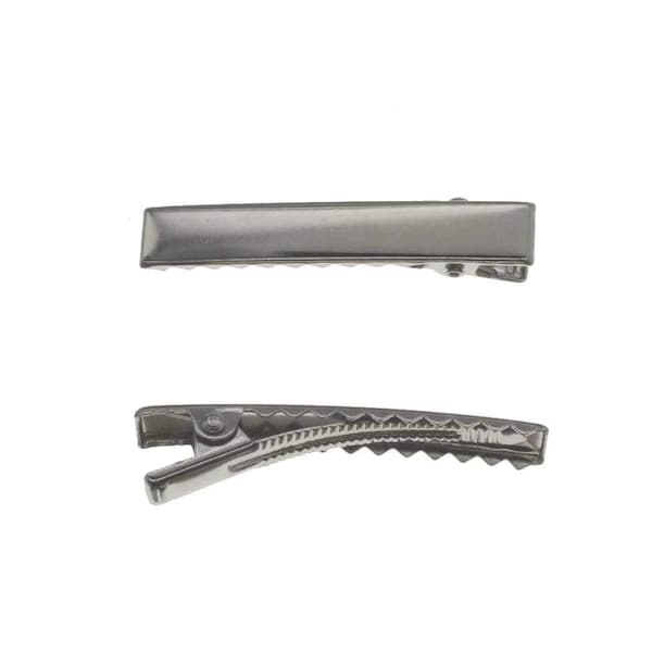 Barrettes plates avec dents en crocodile de 1,75 po., 24 ou 144 pièces