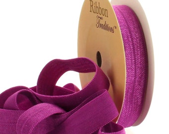 5/8 inch Fold Over Elastic (FOE) Ribbon 541 Royal Orchid Choose Length