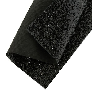Chunky Glitter Canvas Sheets Zwart