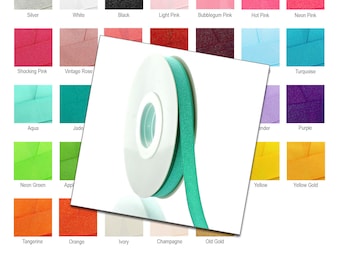 3/8 inch Dazzle Glitter Grosgrain Ribbon 33 Colors Available- Choose Color / Length