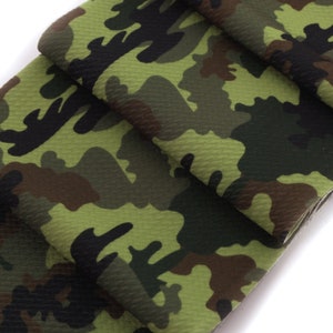 Green Camo Liverpool Bullet Stretch Fabric by the Yard or 6&quot; Strips