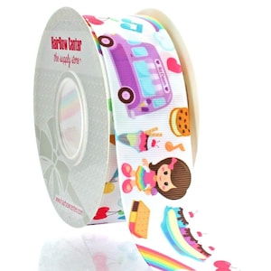 1.5&quot; Ice Cream Truck Grosgrain Ribbon - Choose Length