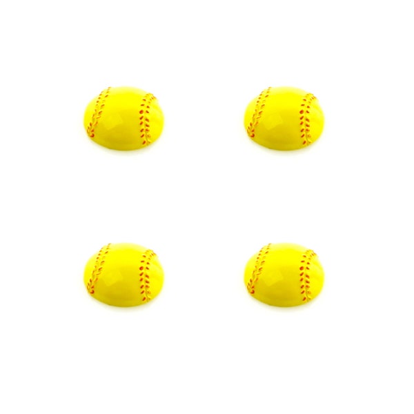 Softball Sport Flatback Resin Craft Embellishment Deco-Resins (4 pcs)