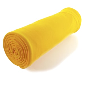 Solid Lemon Yellow DBP 4-Way Stretch Fabric Double Brushed Polyester by the 1/2 Yard, 1 Yard or 2yd