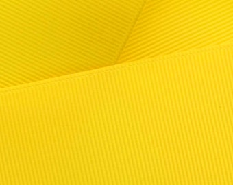 Ruban Grosgrain Jaune Solide - Choisissez Largeur / Longueur