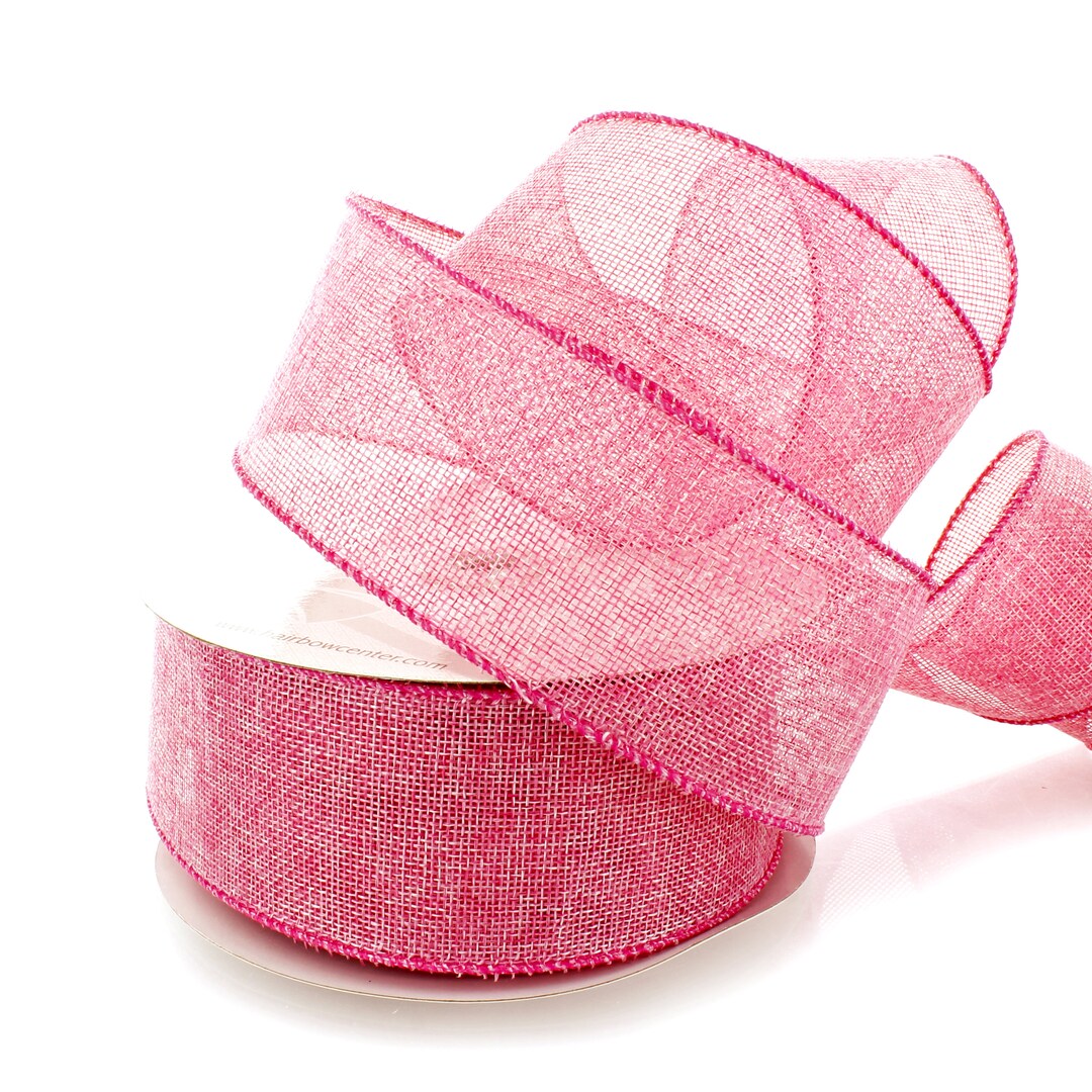 Rustic Pink Ribbon Berry Pink Wired Burlap Ribbon Rustic Country Farmhouse Summer Wedding ...