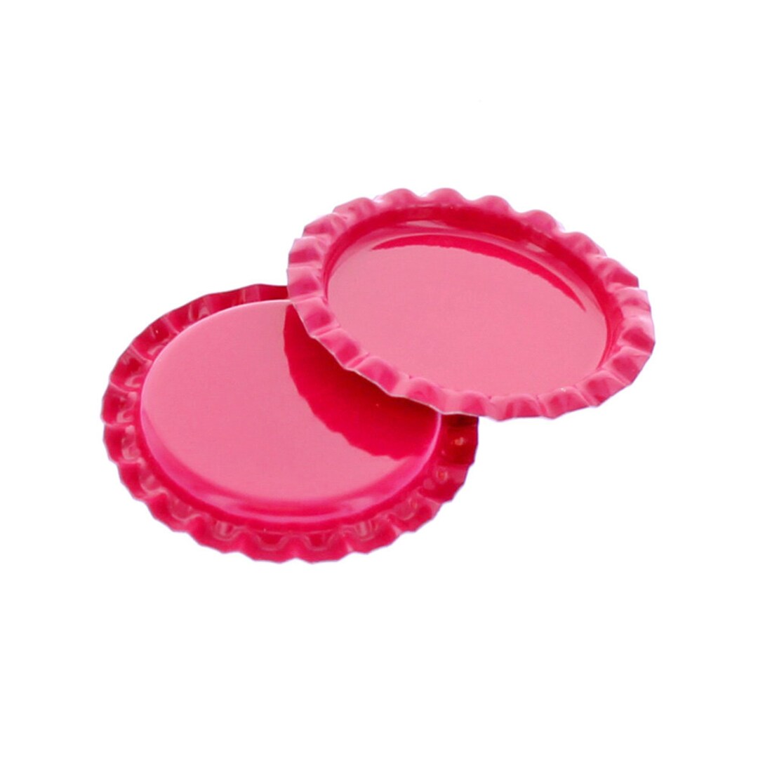 Flattened Hot Pink Bottle Caps Choose Quantity Etsy