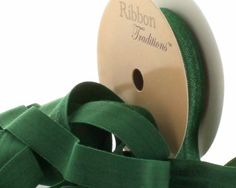 5/8 inch Fold Over Elastic (FOE) Ribbon 695 Forest Green Choose Length