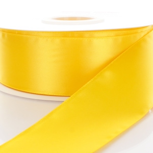 Ruban satin double face jaune - Largeur/longueur au choix